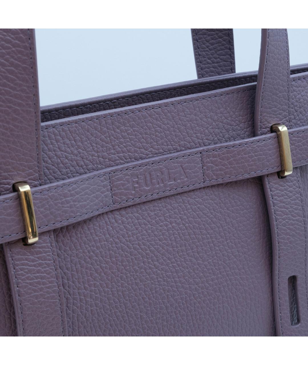 FURLA Фиолетовая кожаная сумка тоут, фото 5