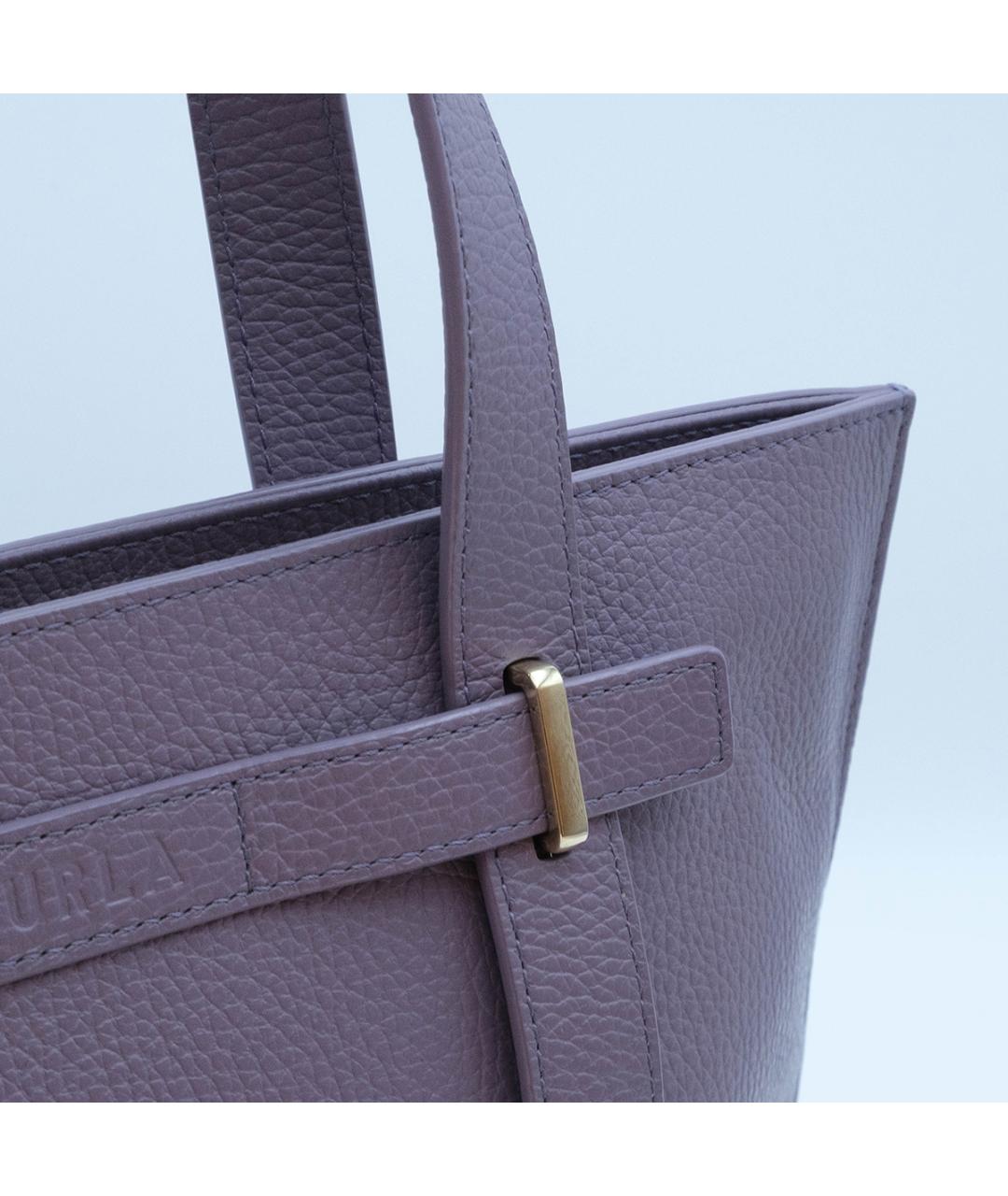 FURLA Фиолетовая кожаная сумка тоут, фото 6