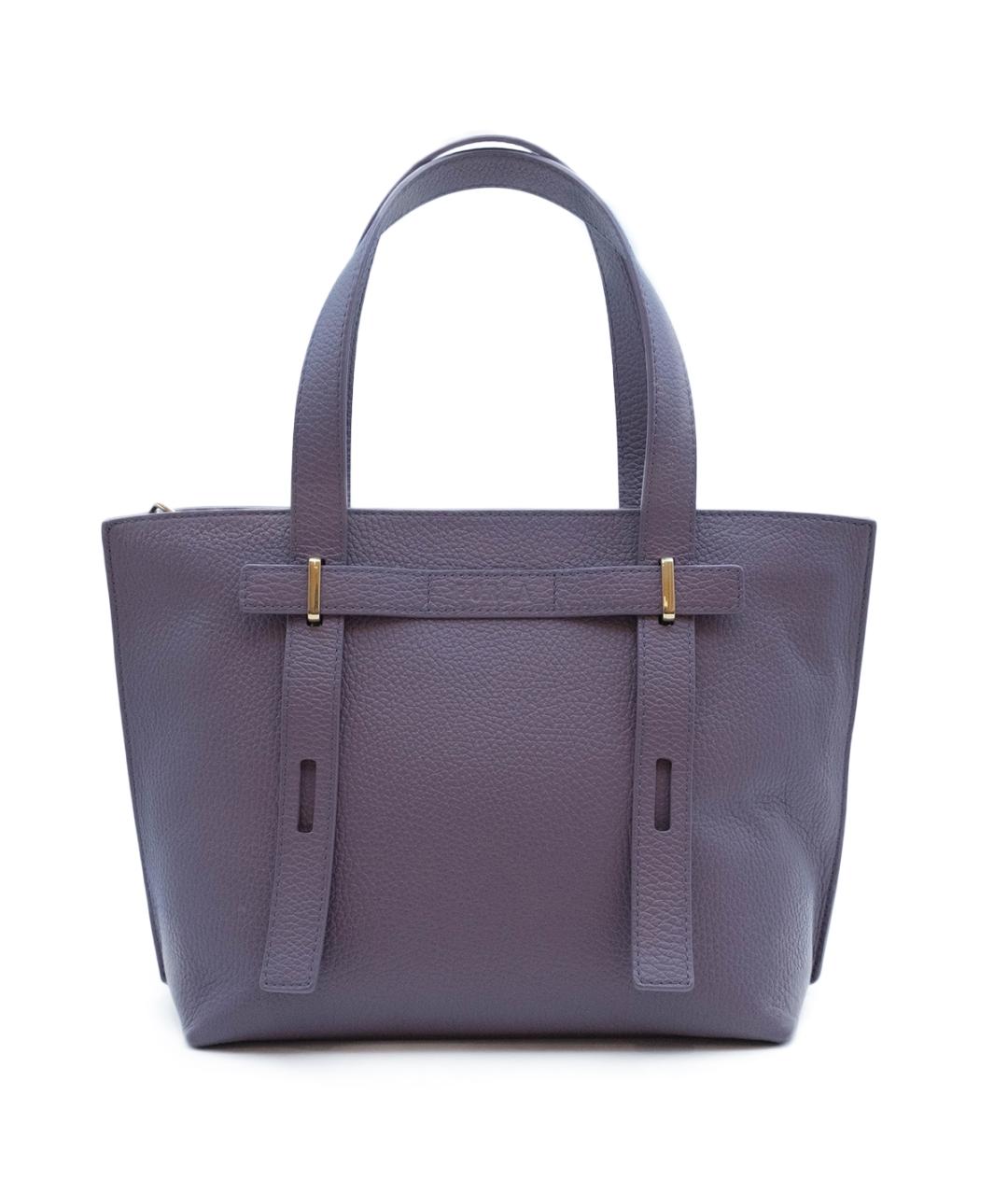 FURLA Фиолетовая кожаная сумка тоут, фото 1