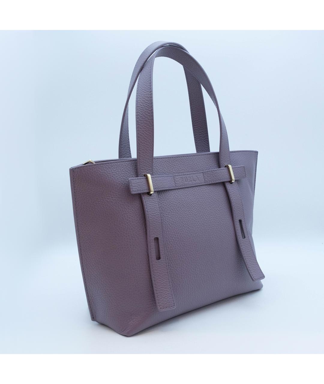 FURLA Фиолетовая кожаная сумка тоут, фото 3