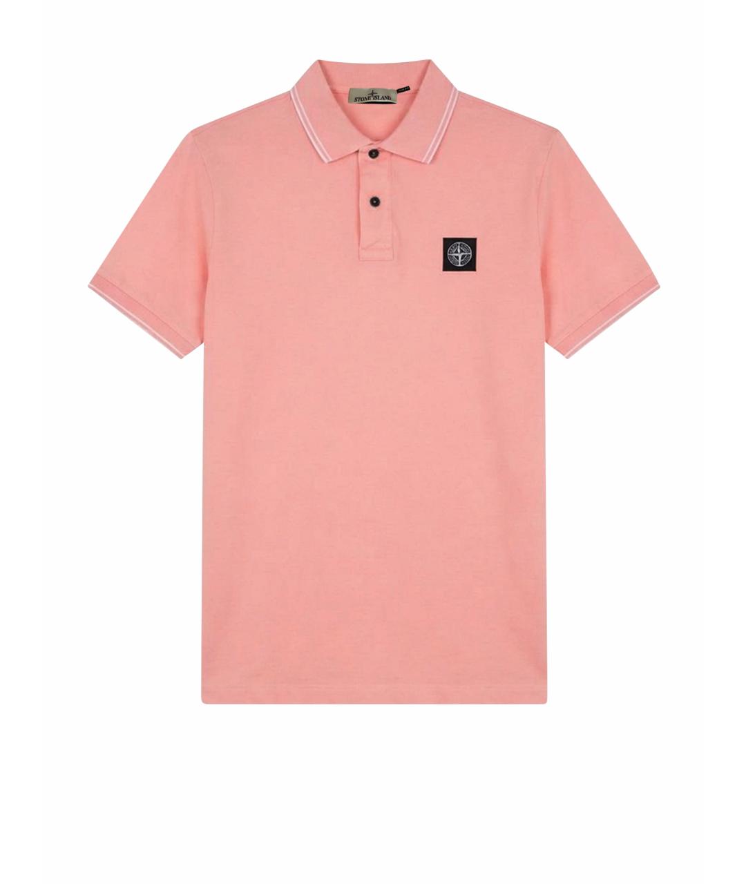 STONE ISLAND Розовое хлопковое поло с коротким рукавом, фото 1
