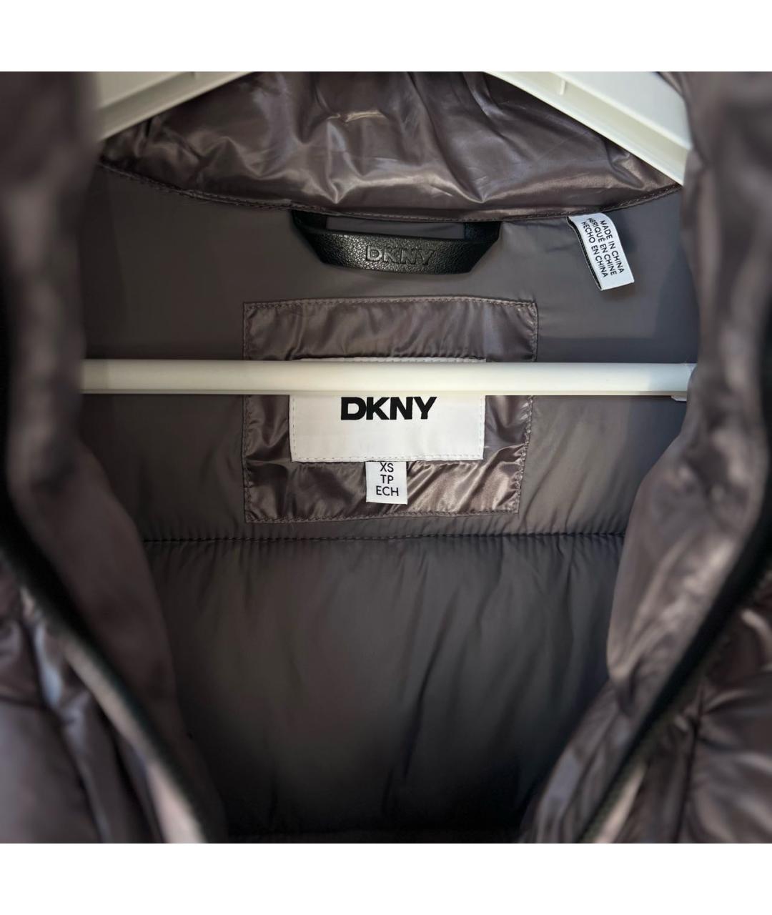 DKNY Серый нейлоновый пуховик, фото 3