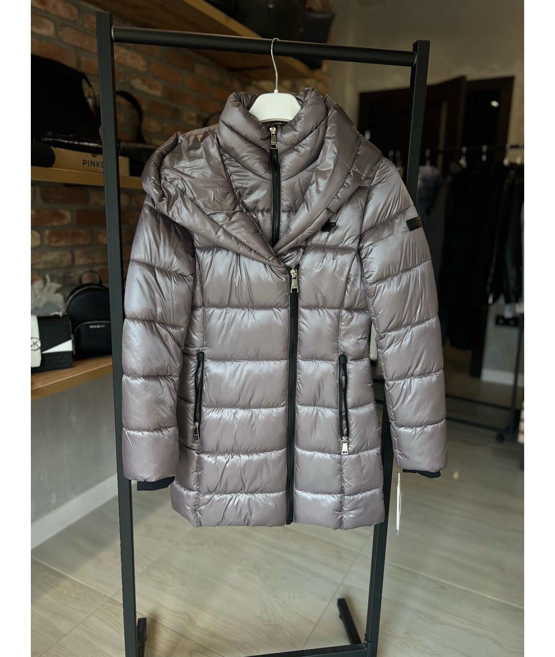 DKNY Серый нейлоновый пуховик, фото 5