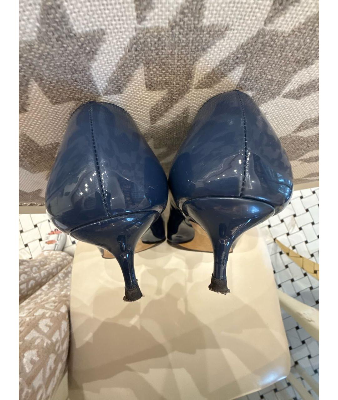 VALENTINO Темно-синие кожаные туфли, фото 4