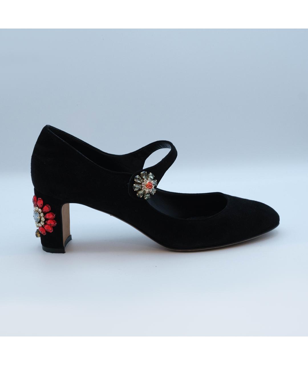 DOLCE&GABBANA Черные замшевые туфли, фото 2