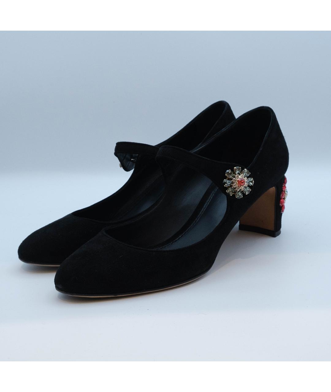 DOLCE&GABBANA Черные замшевые туфли, фото 3