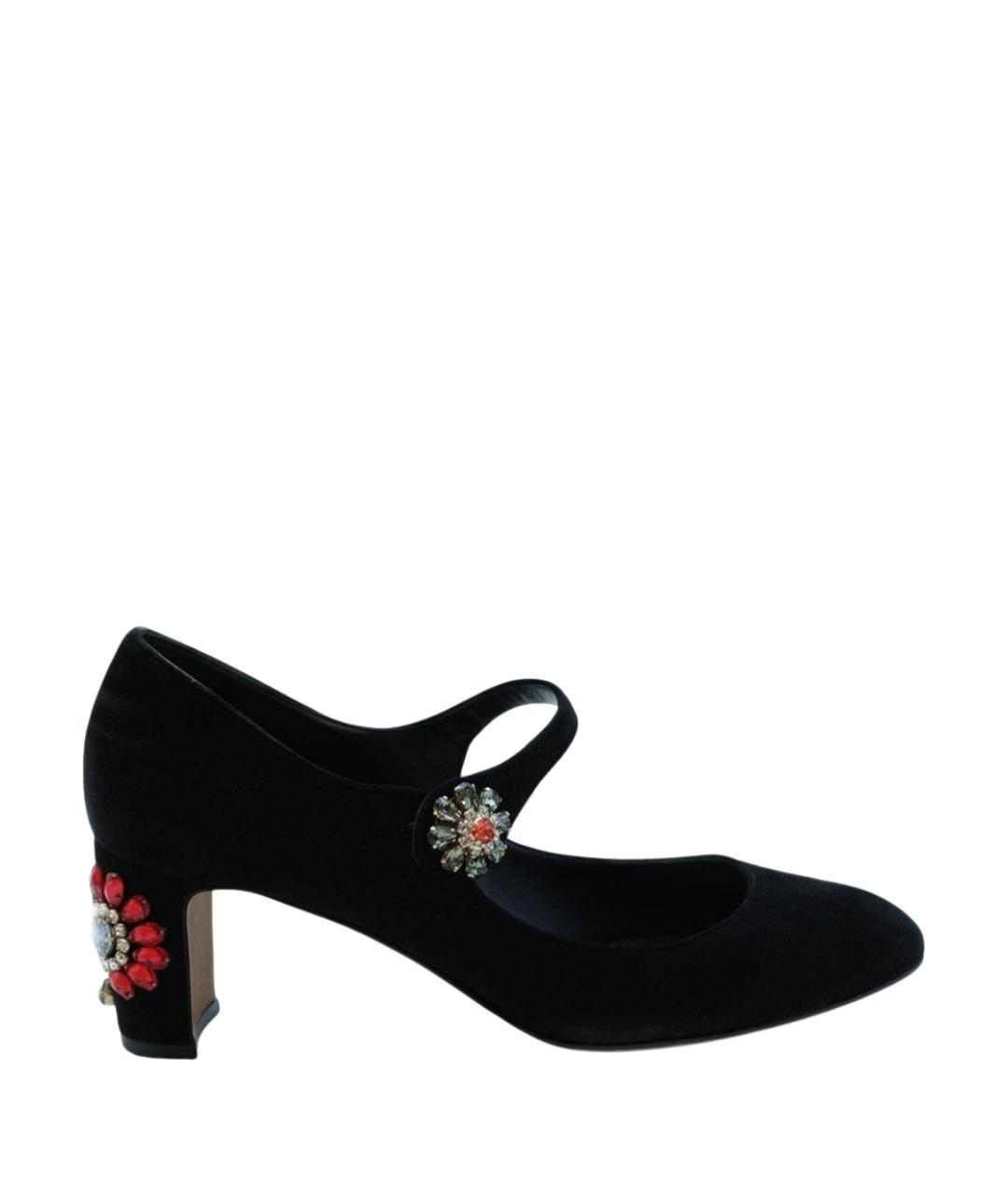 DOLCE&GABBANA Черные замшевые туфли, фото 1