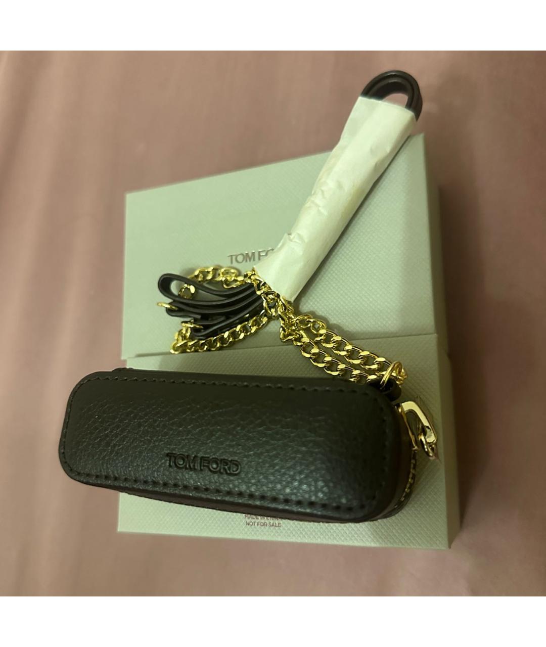 TOM FORD Черная кожаная косметичка, фото 3