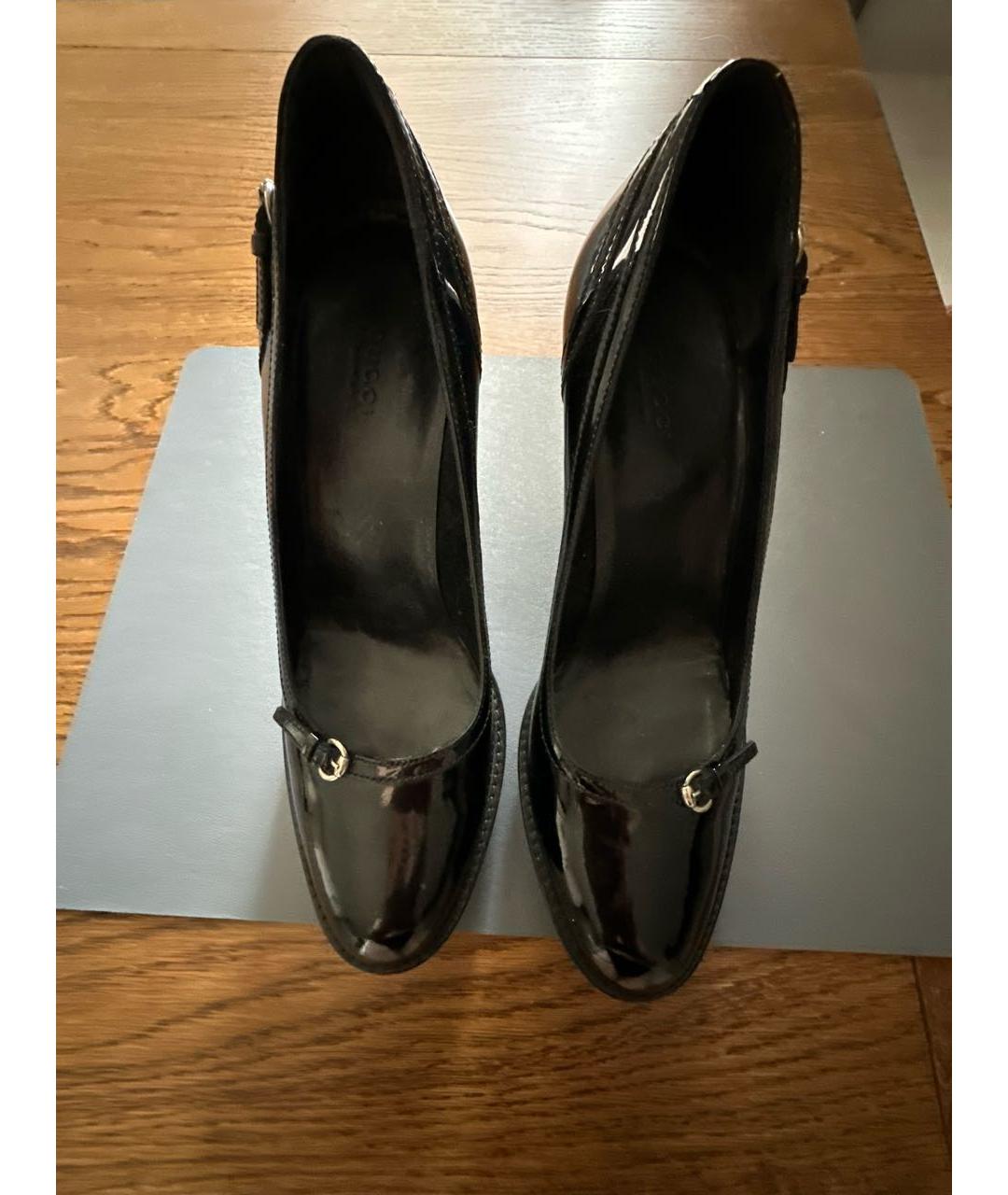 GUCCI Черные кожаные туфли, фото 2