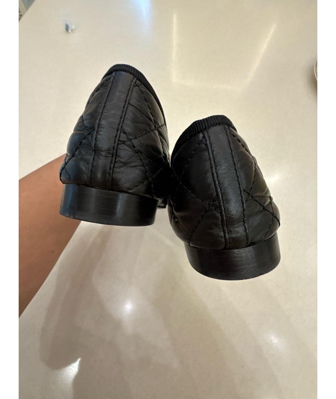 CHANEL Черные кожаные балетки, фото 4