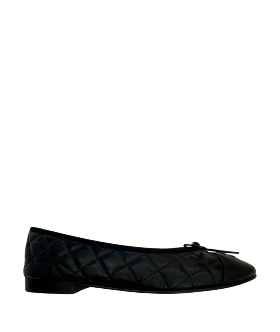 CHANEL Черные кожаные балетки, фото 1