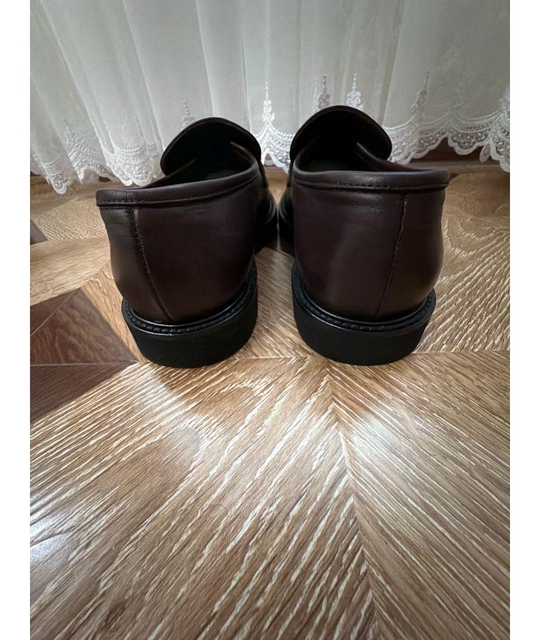 VALENTINO Бордовые кожаные лоферы, фото 4