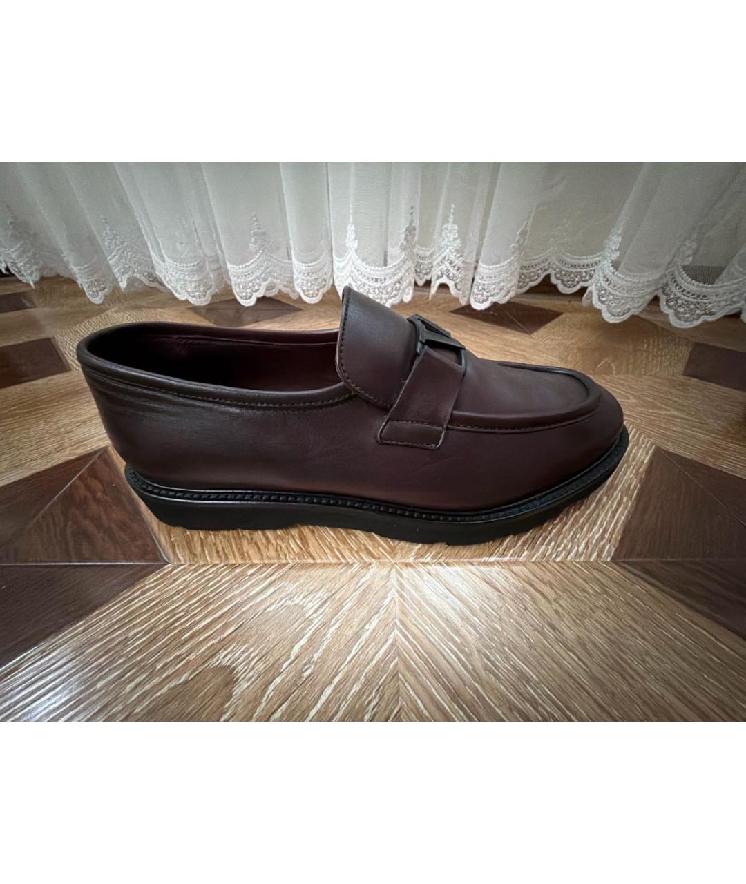 VALENTINO Бордовые кожаные лоферы, фото 5