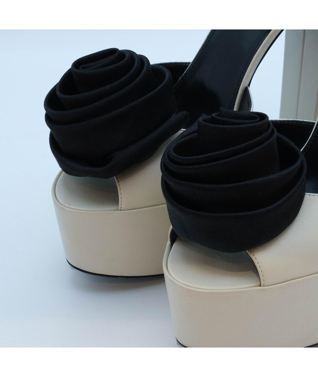 SAINT LAURENT Белые кожаные босоножки, фото 4