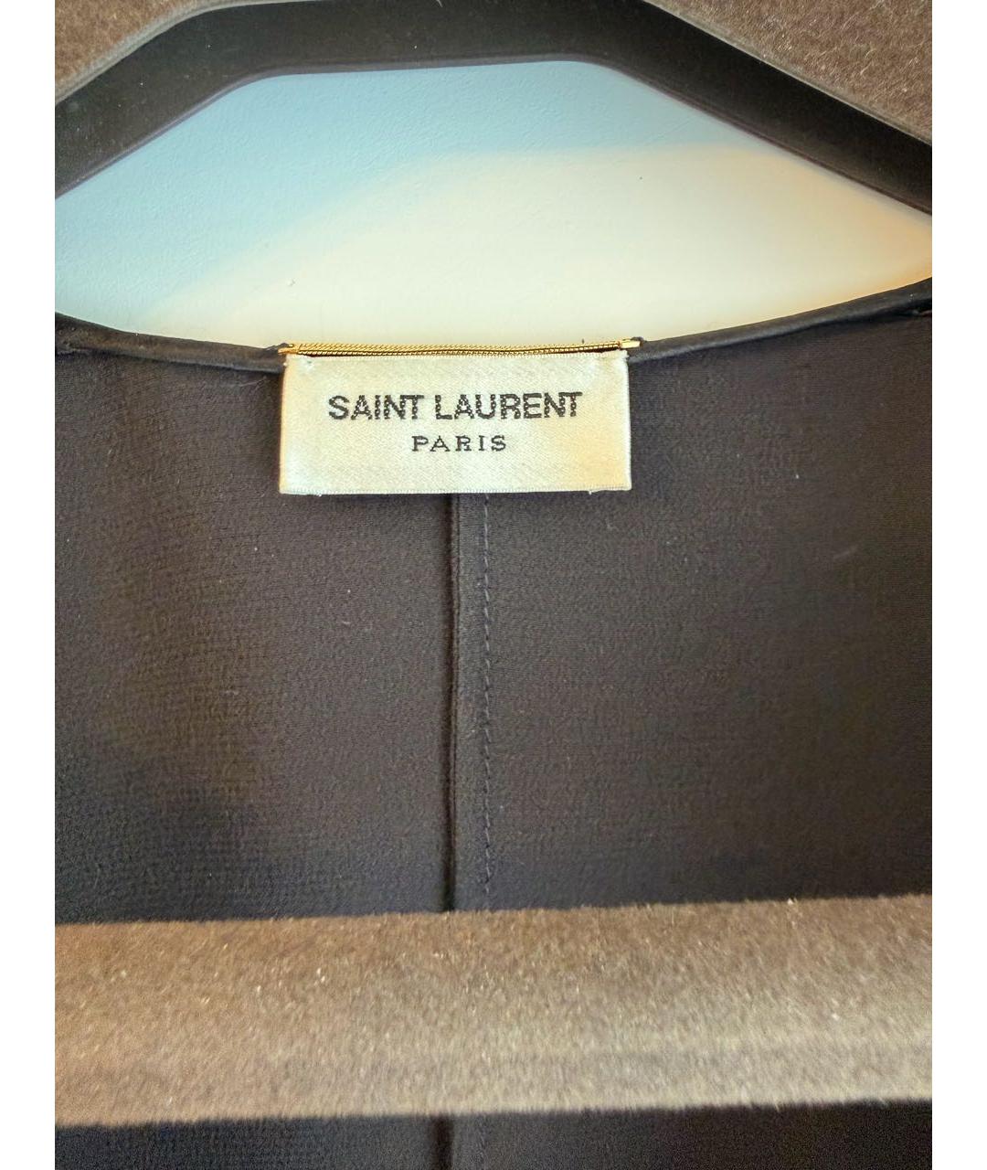 SAINT LAURENT Черная шелковая блузы, фото 6