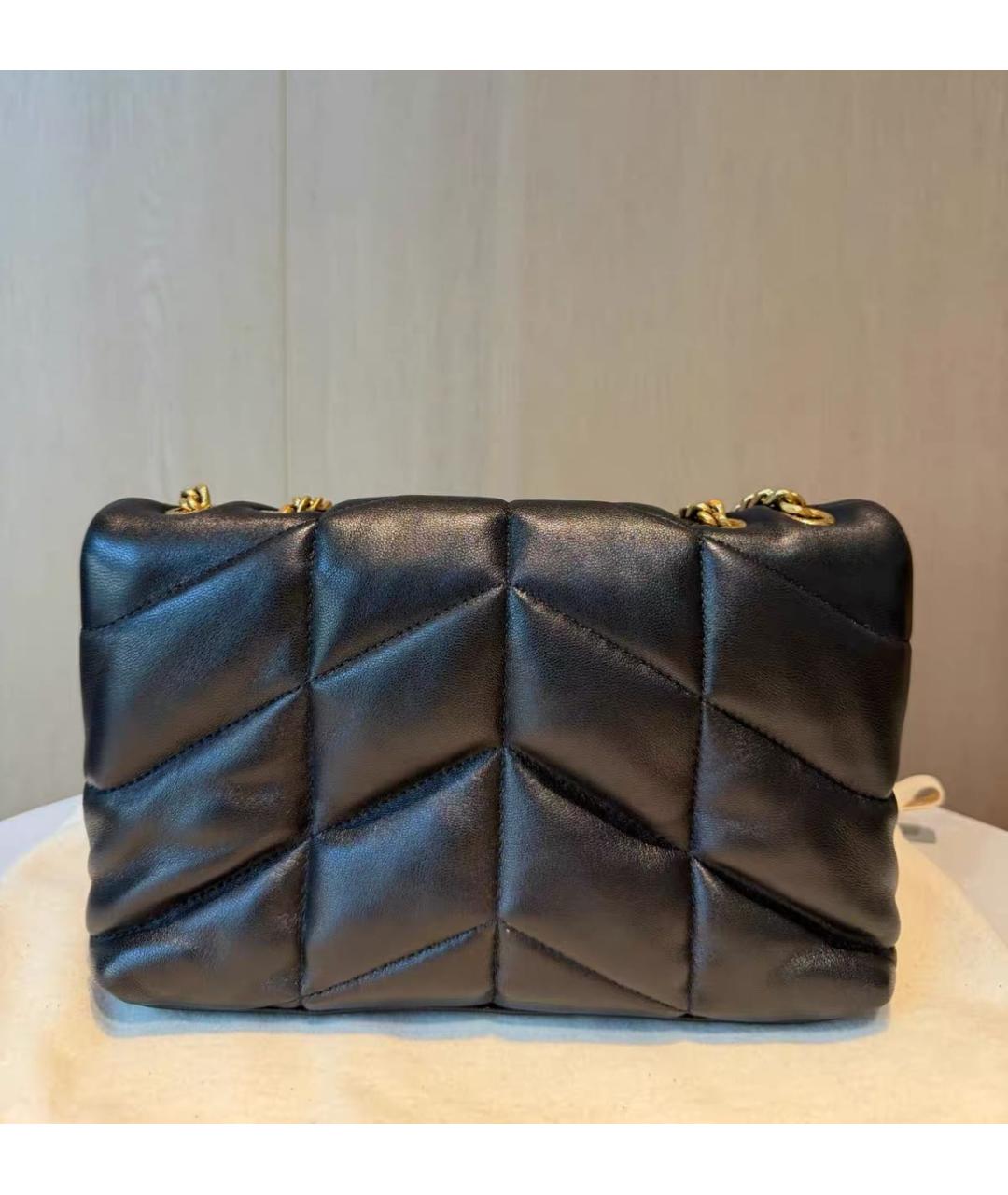 SAINT LAURENT Черная кожаная сумка через плечо, фото 2