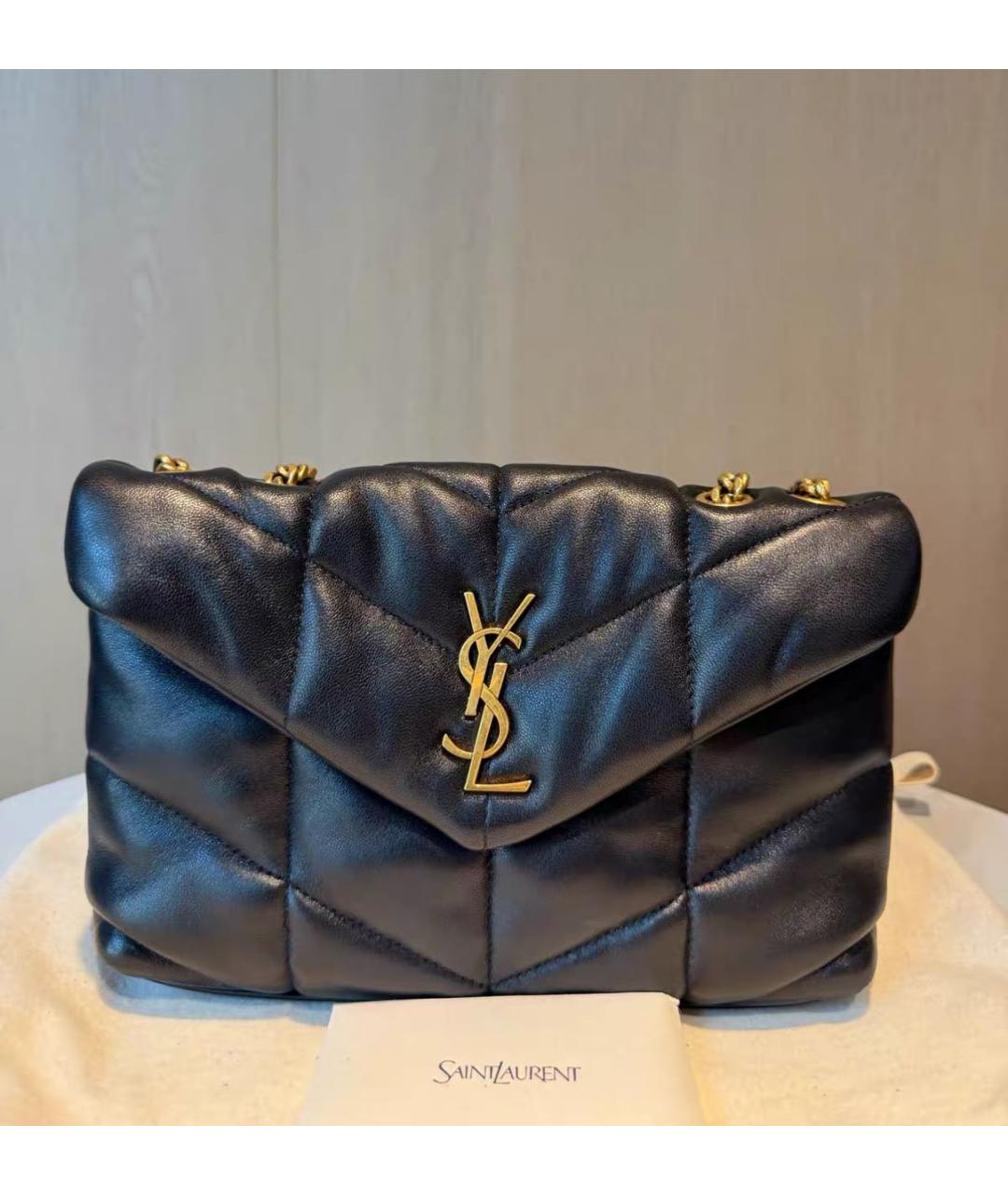 SAINT LAURENT Черная кожаная сумка через плечо, фото 8