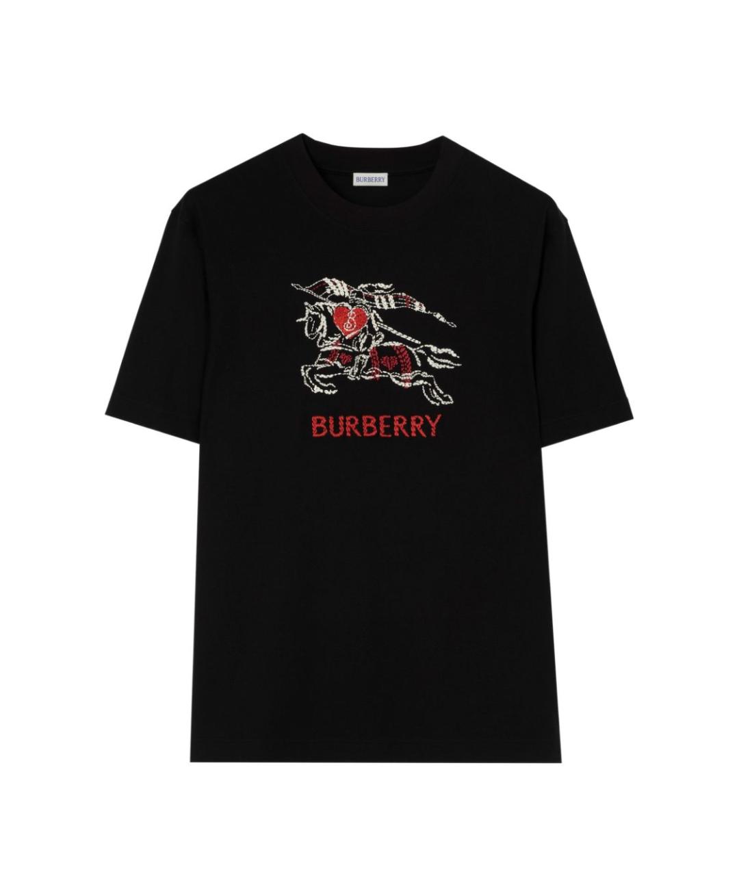 BURBERRY Черная хлопковая футболка, фото 1