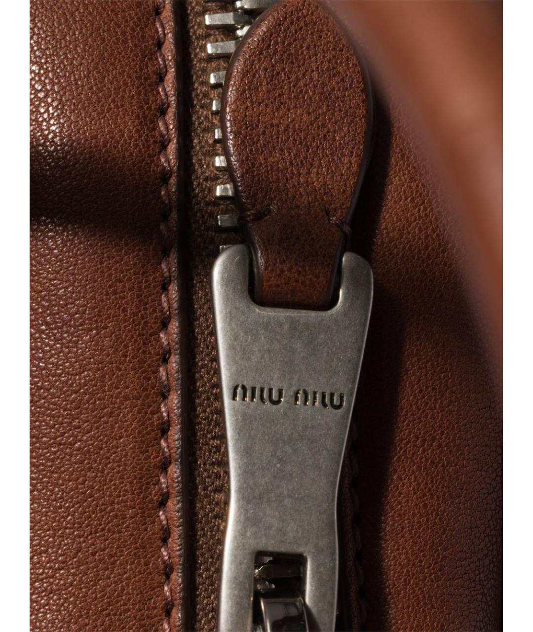MIU MIU Коричневая кожаная сумка тоут, фото 3