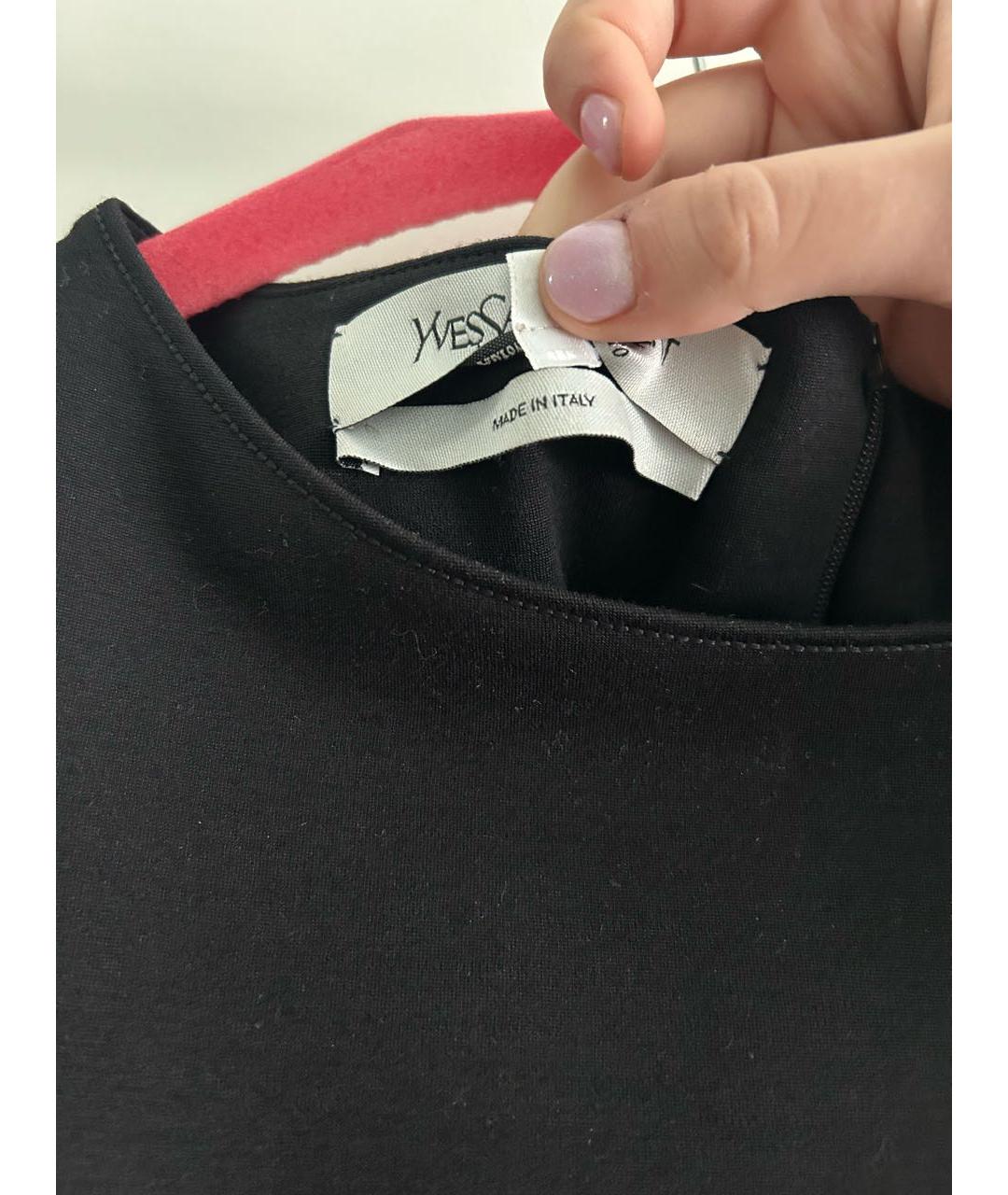 SAINT LAURENT Черное шерстяное вечернее платье, фото 4