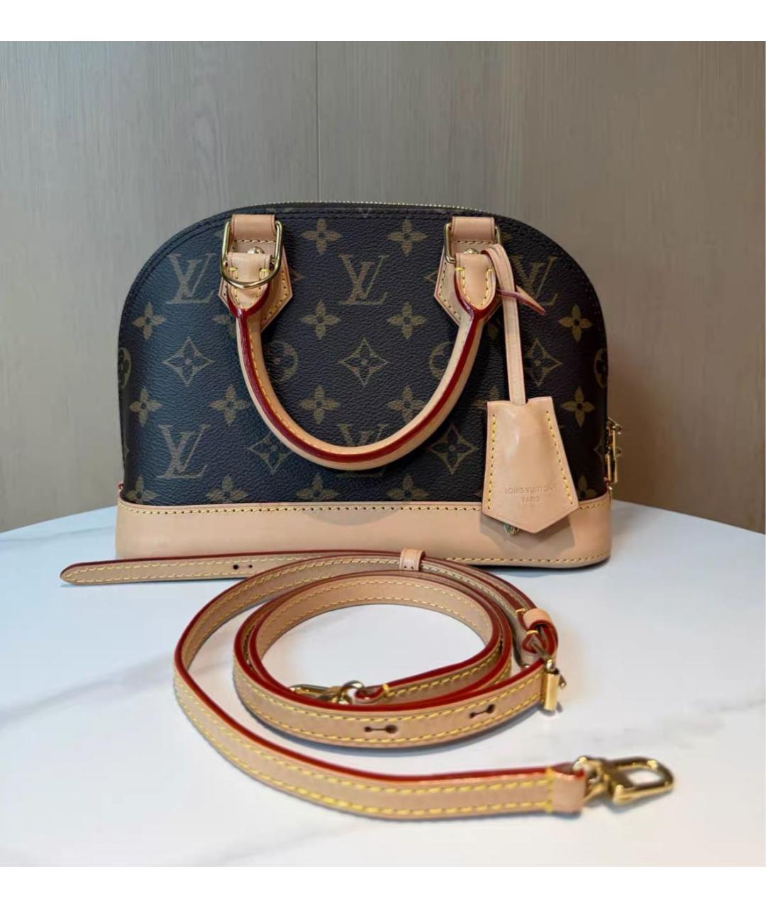 LOUIS VUITTON Коричневая сумка с короткими ручками из канвы, фото 7