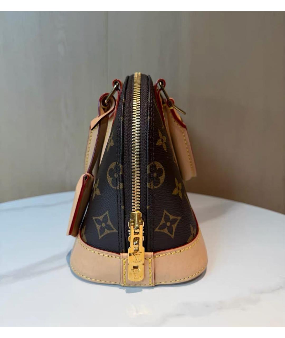LOUIS VUITTON Коричневая сумка с короткими ручками из канвы, фото 4