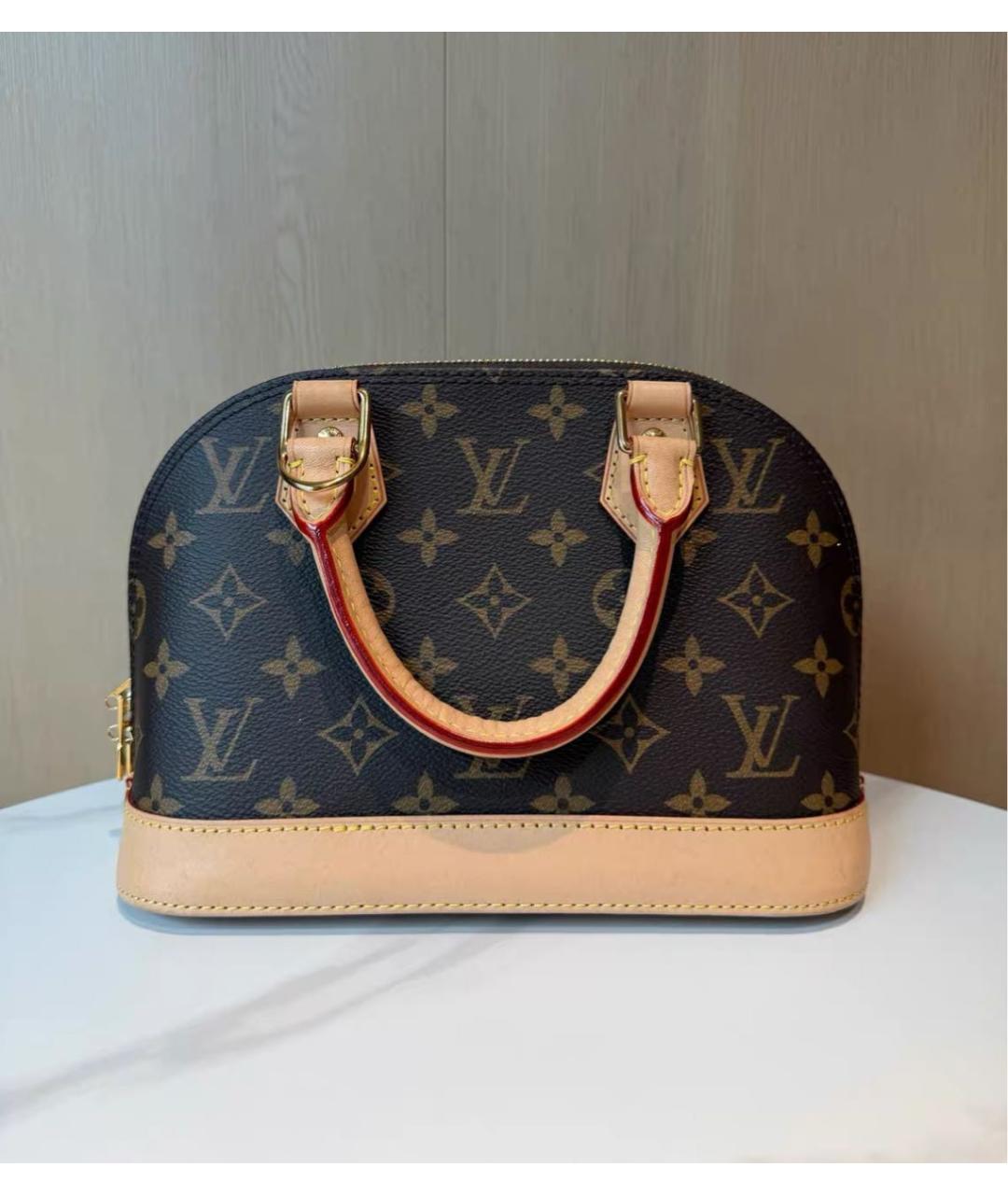 LOUIS VUITTON Коричневая сумка с короткими ручками из канвы, фото 2