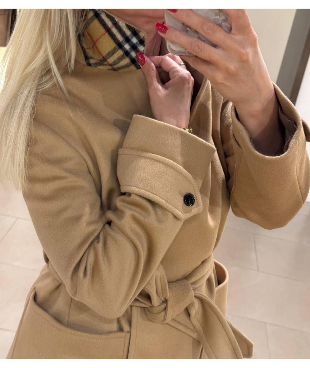 BURBERRY Бежевое кашемировое пальто, фото 4