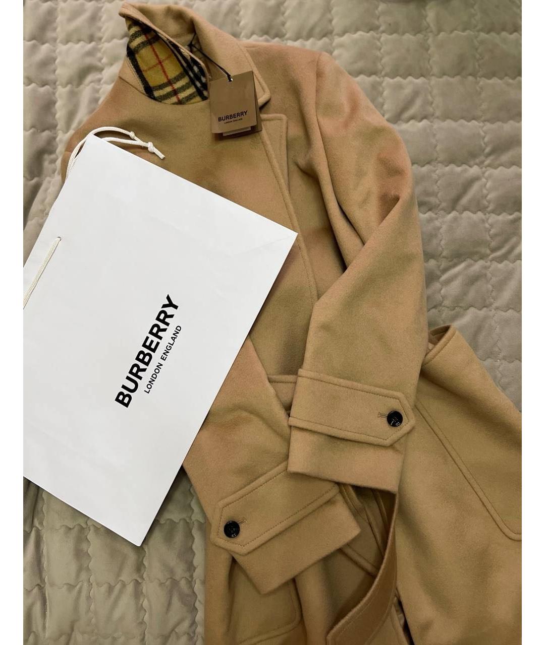 BURBERRY Бежевое кашемировое пальто, фото 5