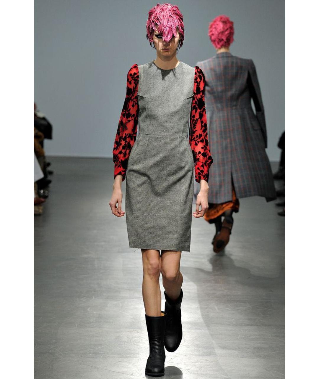 COMME DES GARÇONS Мульти шерстяное повседневное платье, фото 2