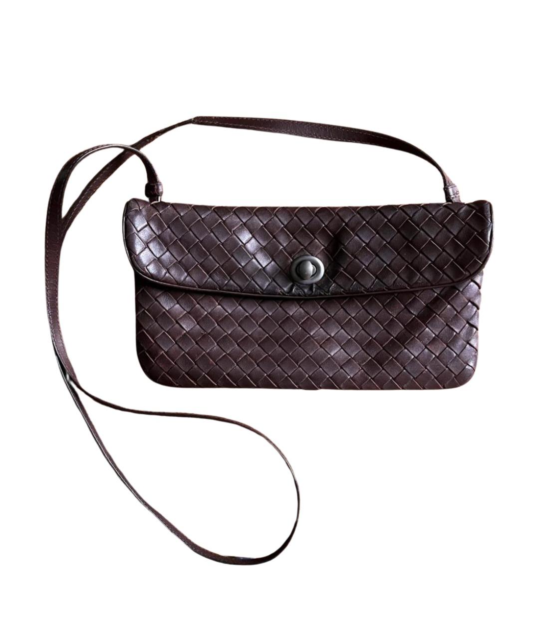 BOTTEGA VENETA Бордовая кожаная сумка через плечо, фото 1