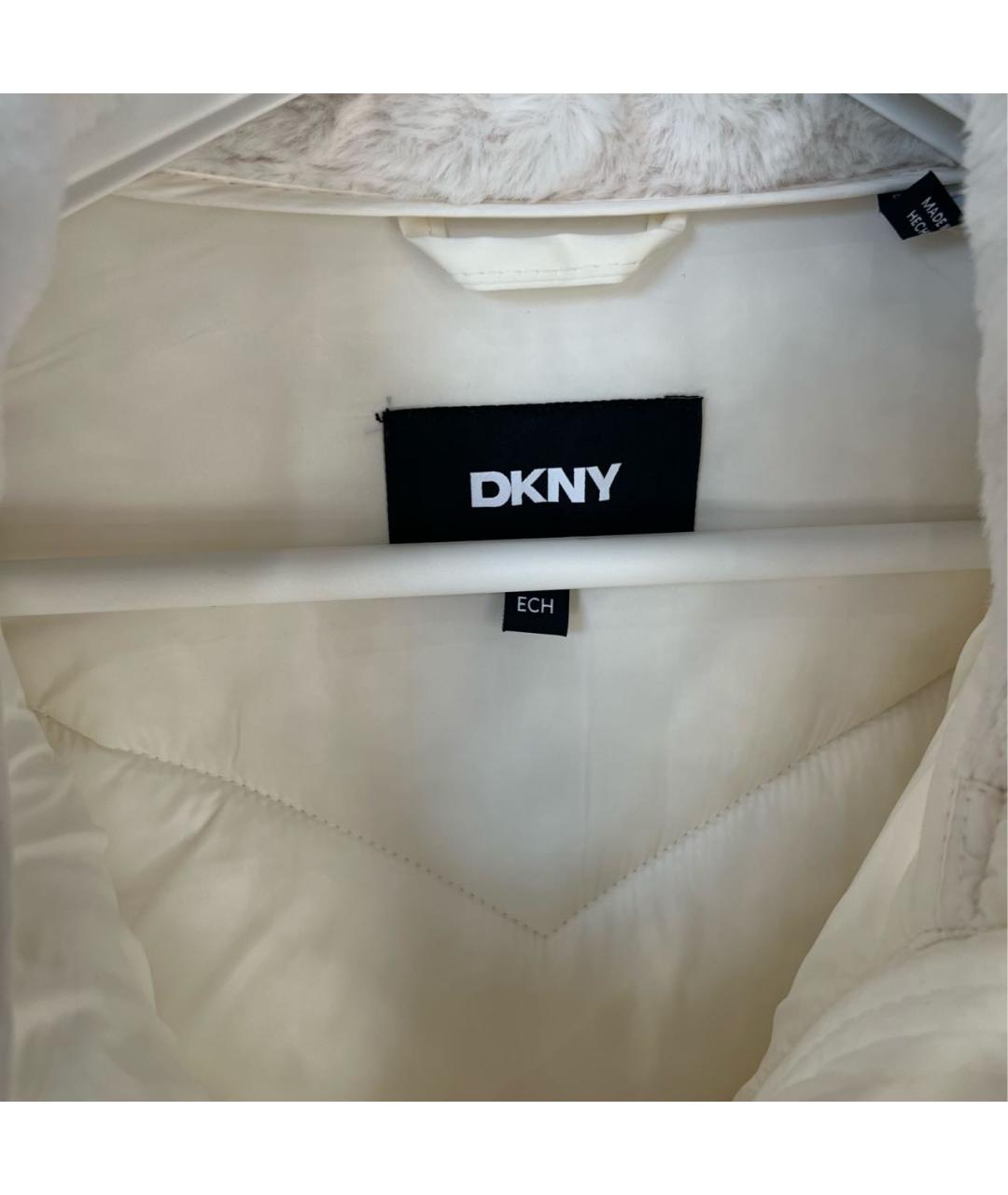 DKNY Белый полиэстеровый пуховик, фото 3