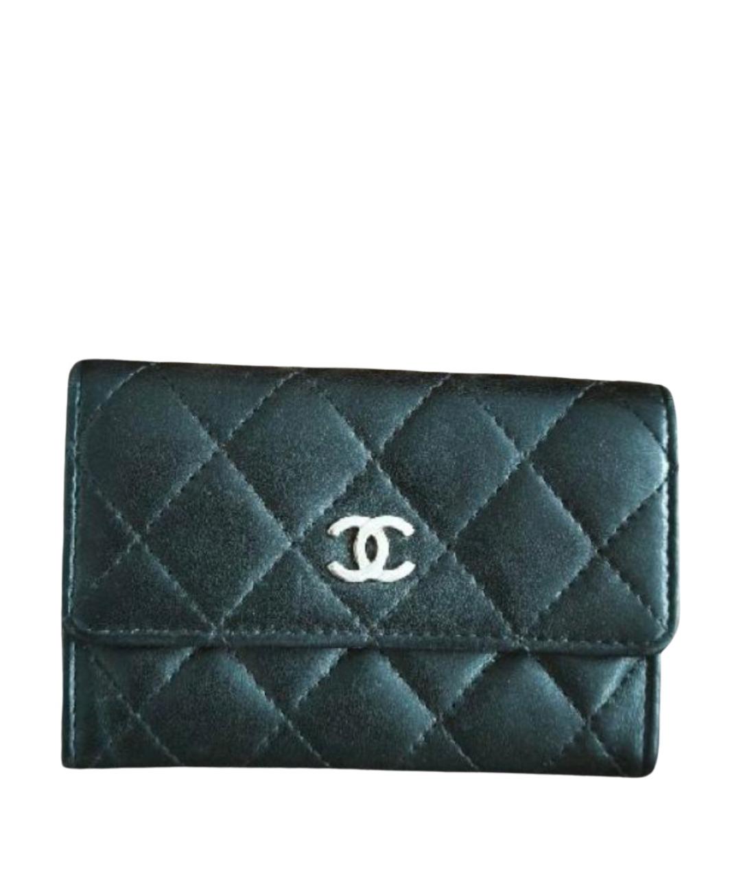 CHANEL Черный кожаный кардхолдер, фото 1
