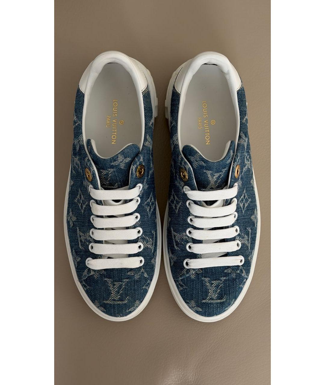 LOUIS VUITTON Синие текстильные кроссовки, фото 2