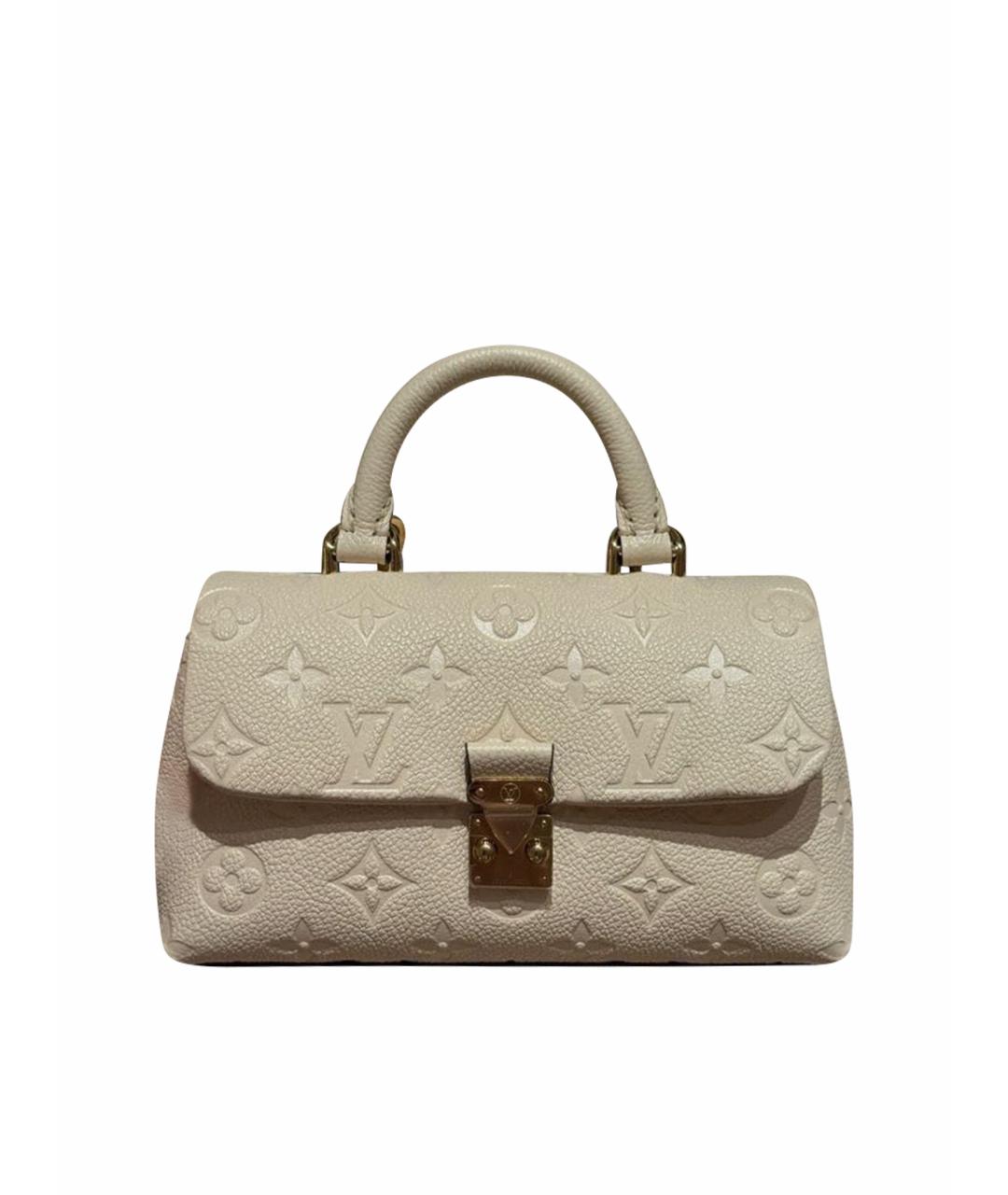 LOUIS VUITTON Бежевая кожаная сумка с короткими ручками, фото 1