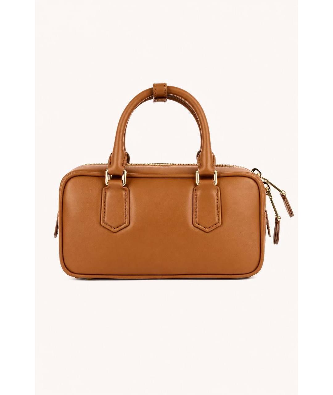 MIU MIU Коричневая кожаная сумка с короткими ручками, фото 3