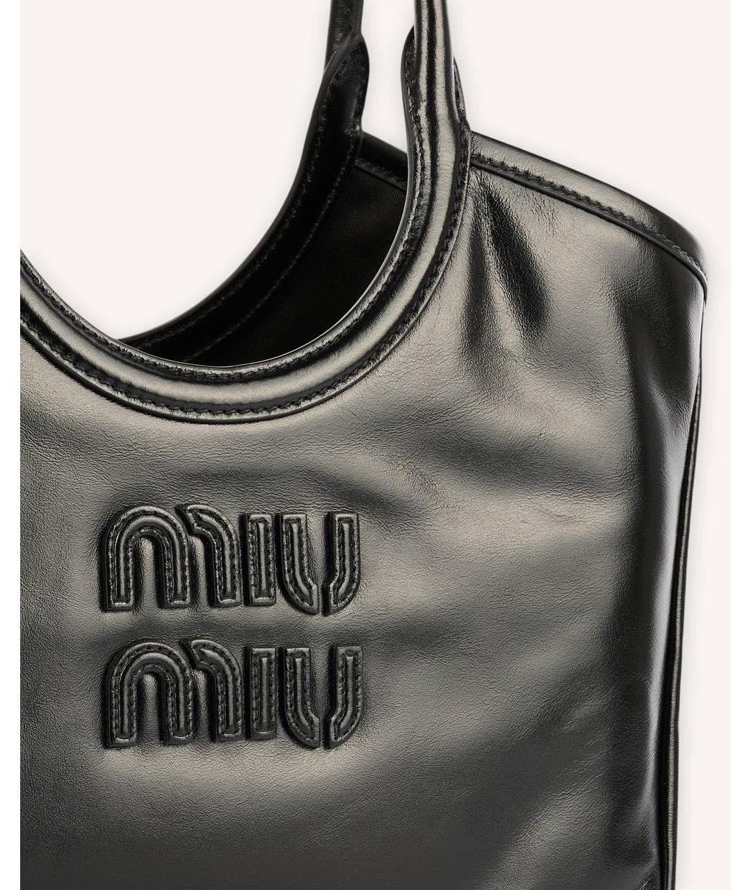 MIU MIU Черная кожаная сумка тоут, фото 4