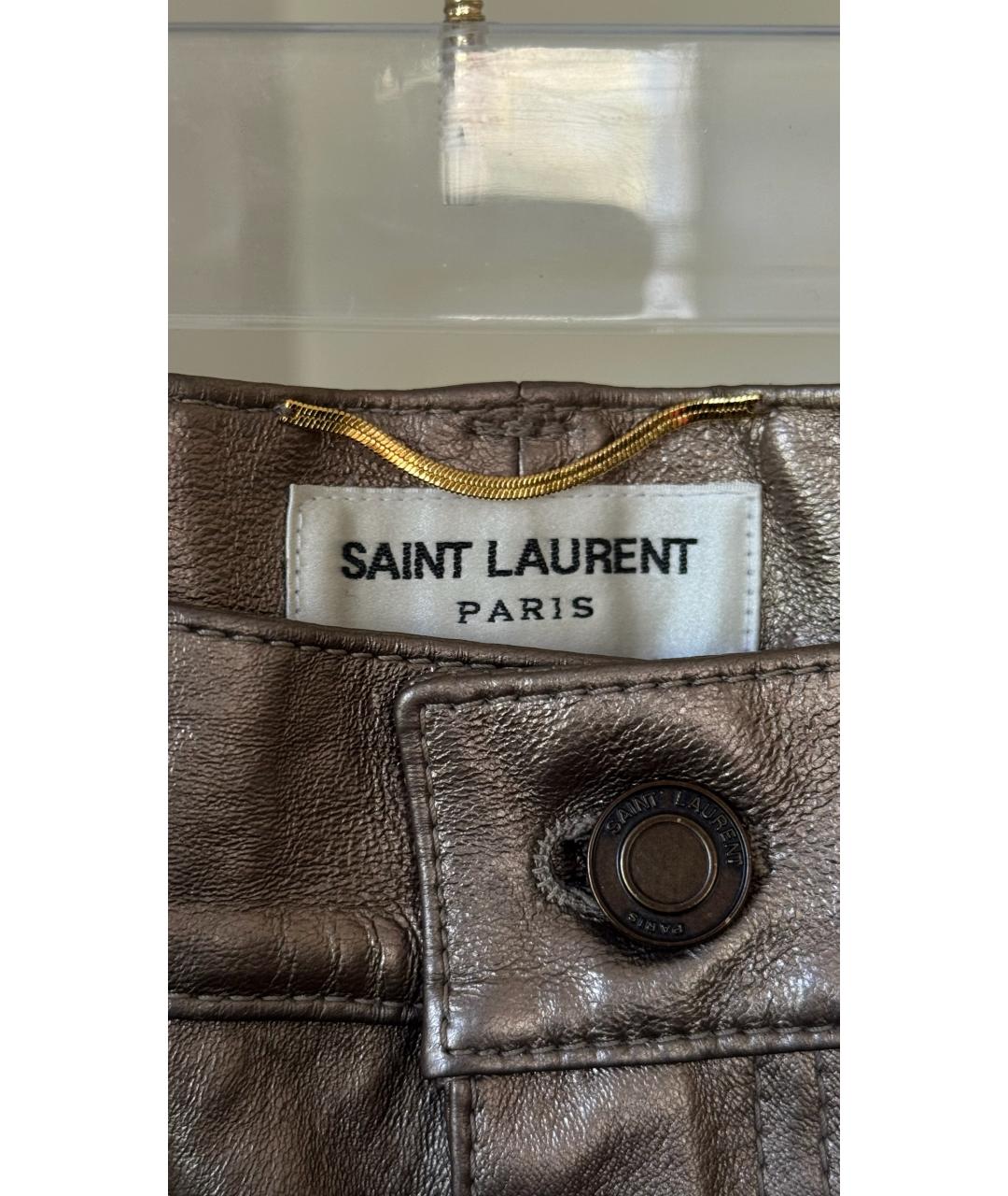 SAINT LAURENT Золотые прямые джинсы, фото 4