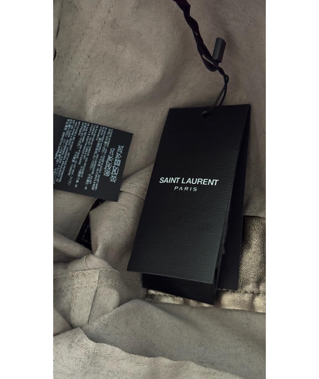 SAINT LAURENT Золотые прямые джинсы, фото 6