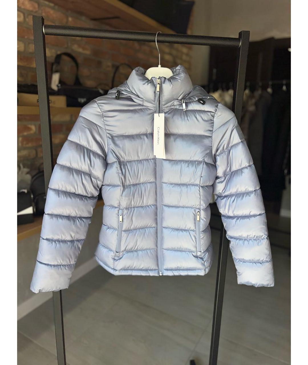 CALVIN KLEIN Голубая полиэстеровая куртка, фото 5