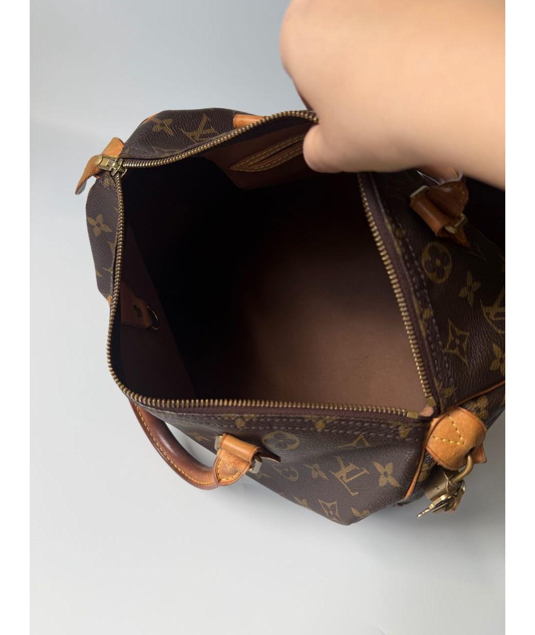 LOUIS VUITTON Коричневая сумка с короткими ручками из канвы, фото 5