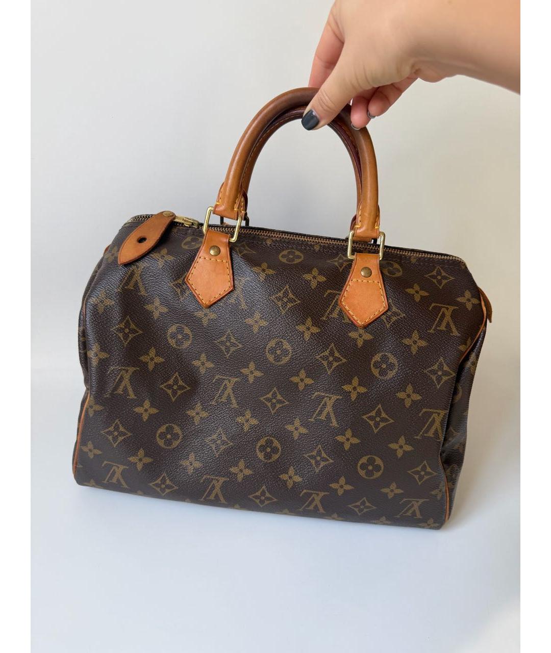 LOUIS VUITTON Коричневая сумка с короткими ручками из канвы, фото 7
