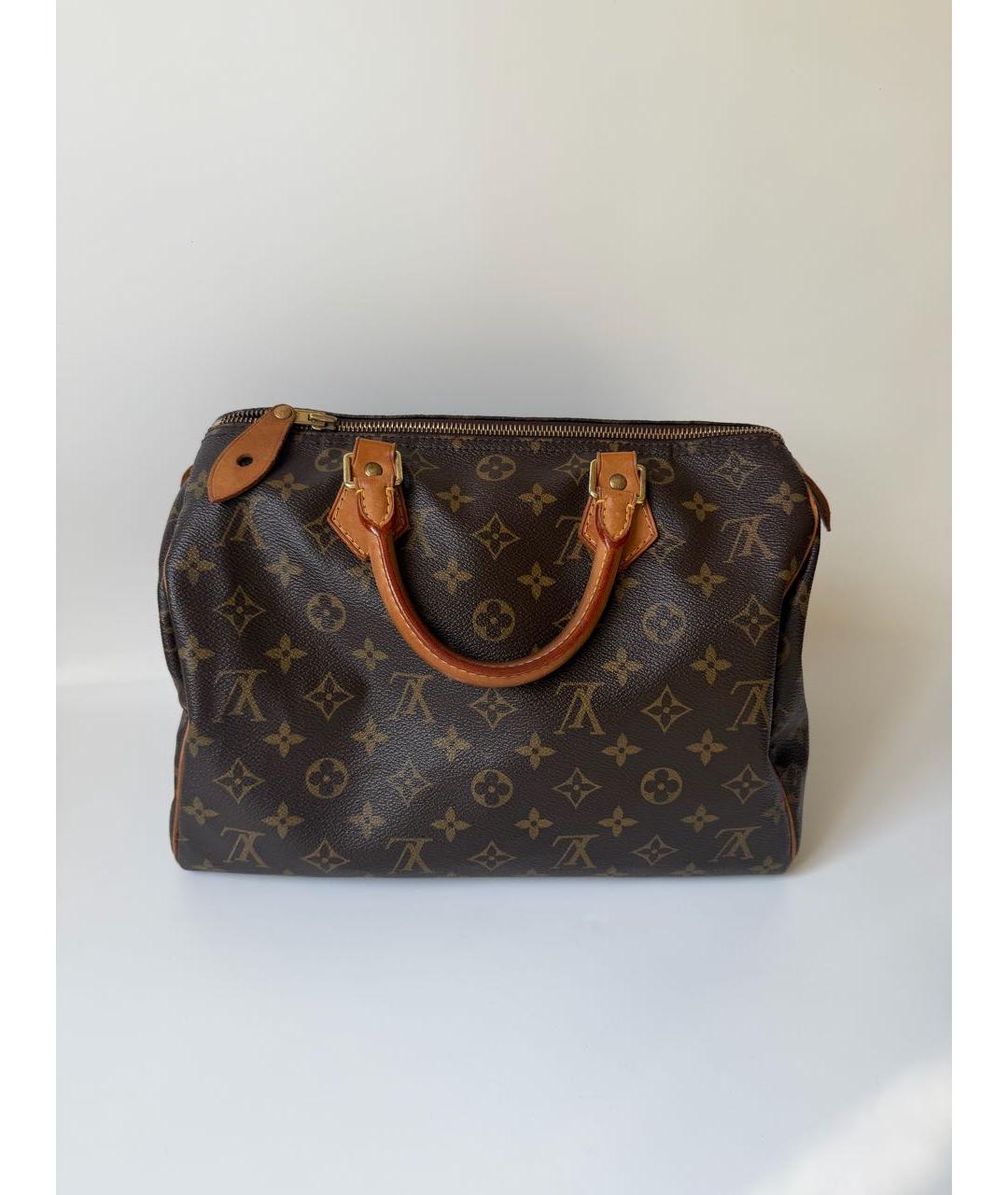 LOUIS VUITTON Коричневая сумка с короткими ручками из канвы, фото 2