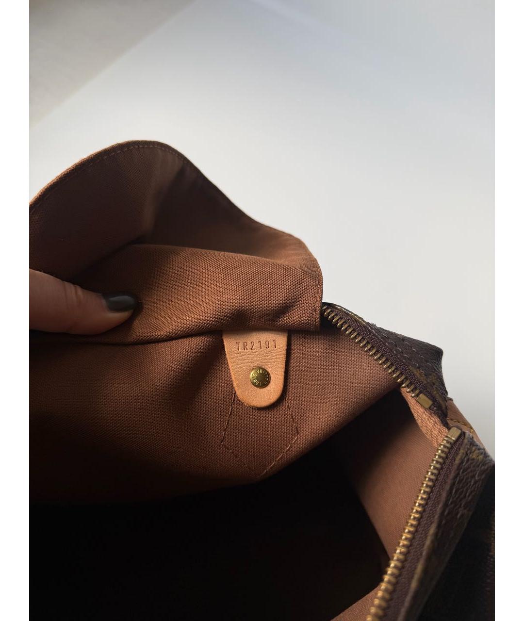 LOUIS VUITTON Коричневая сумка с короткими ручками из канвы, фото 4