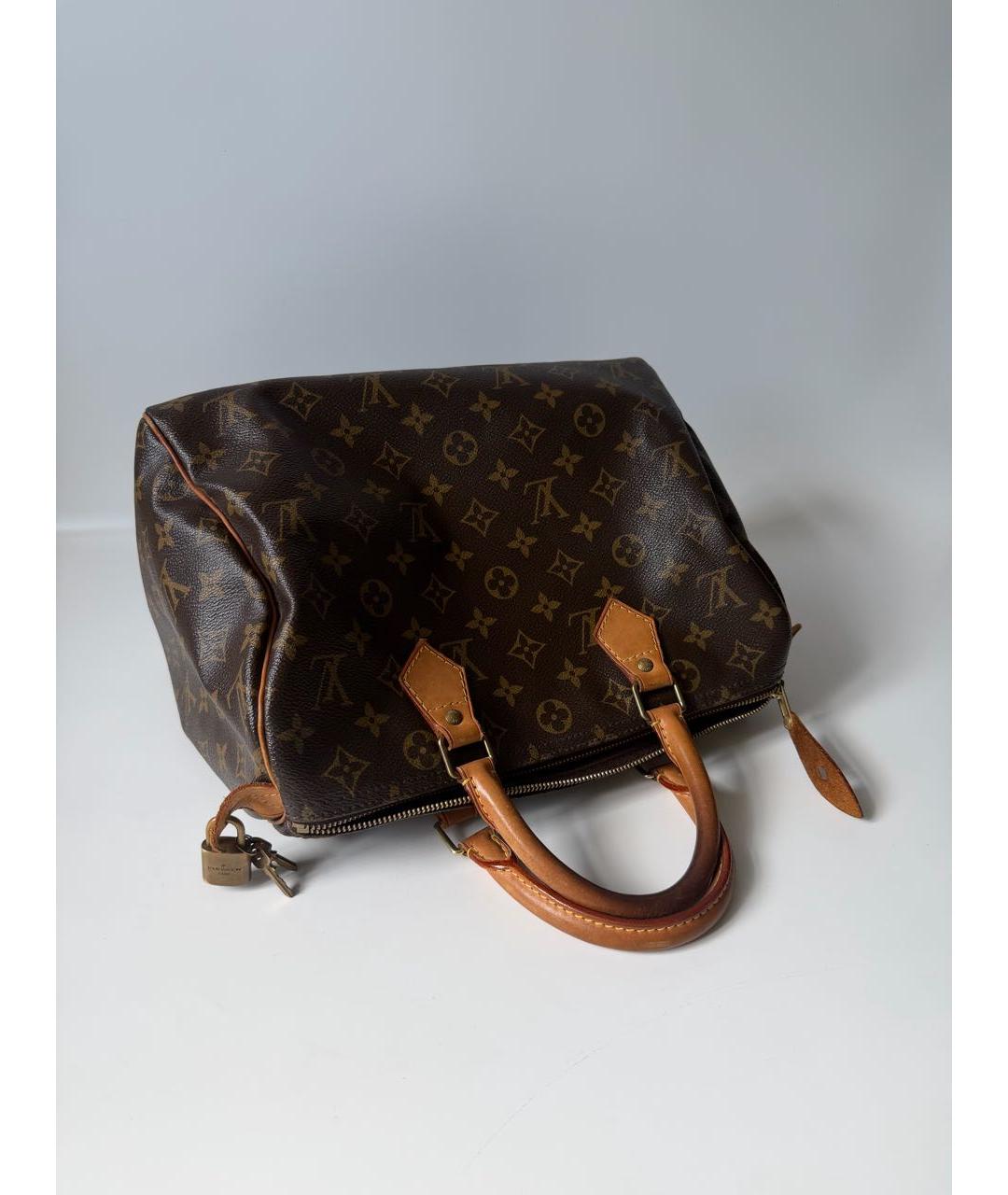 LOUIS VUITTON Коричневая сумка с короткими ручками из канвы, фото 6