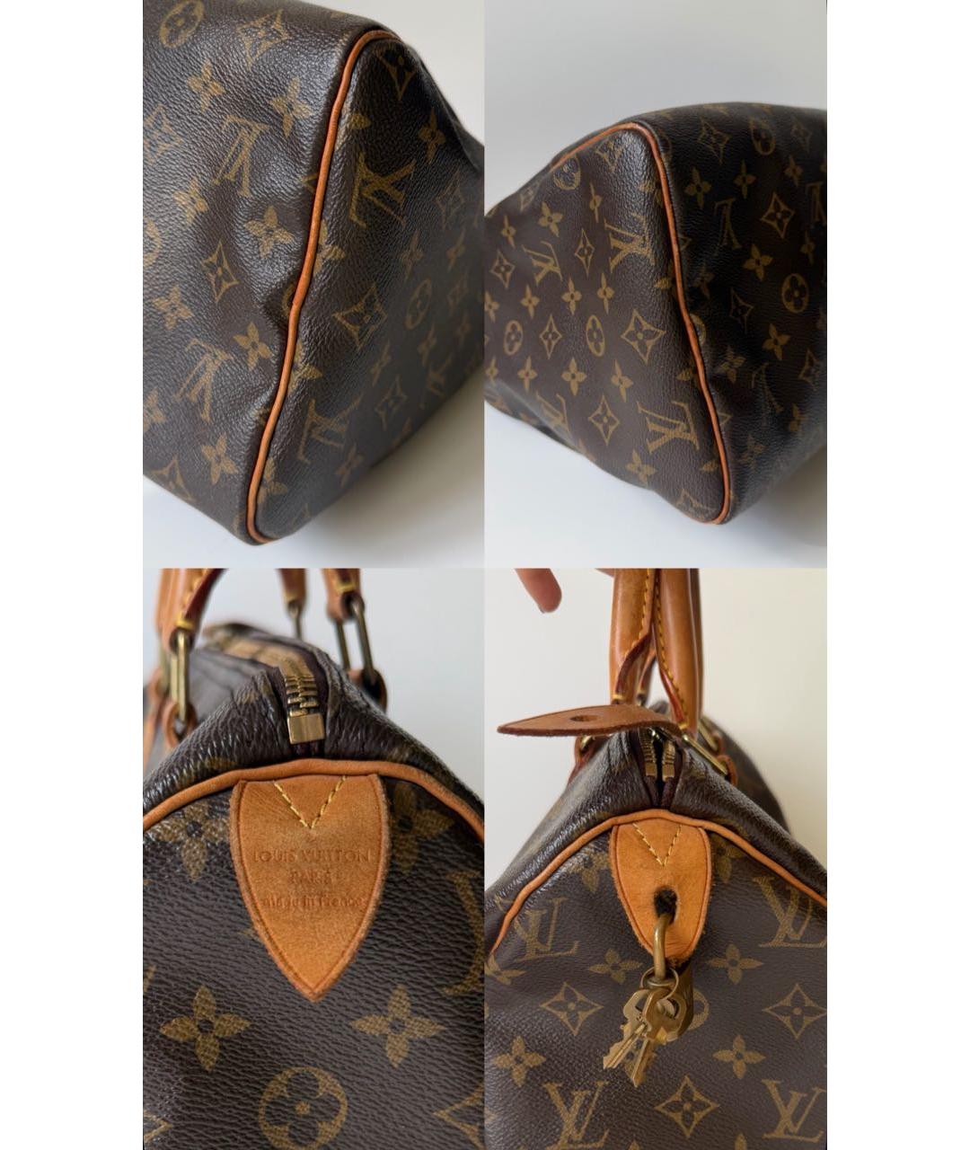LOUIS VUITTON Коричневая сумка с короткими ручками из канвы, фото 3