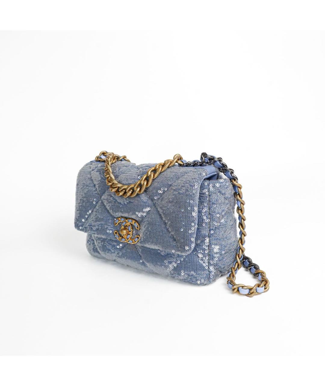 CHANEL Голубая сумка через плечо, фото 4