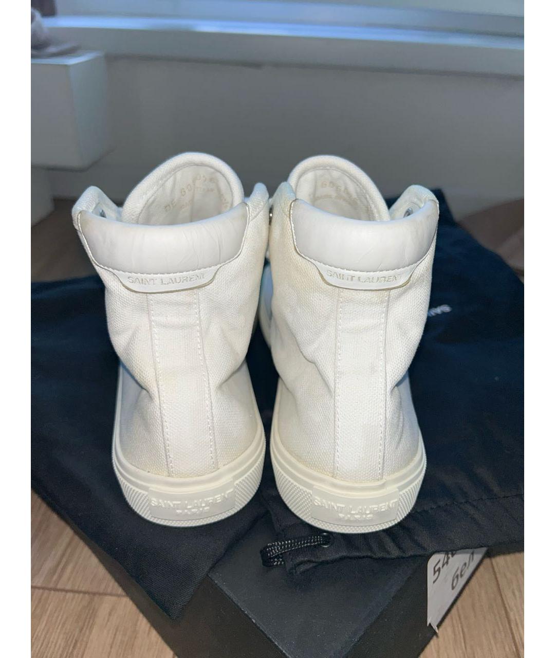SAINT LAURENT Белые текстильные кеды, фото 3
