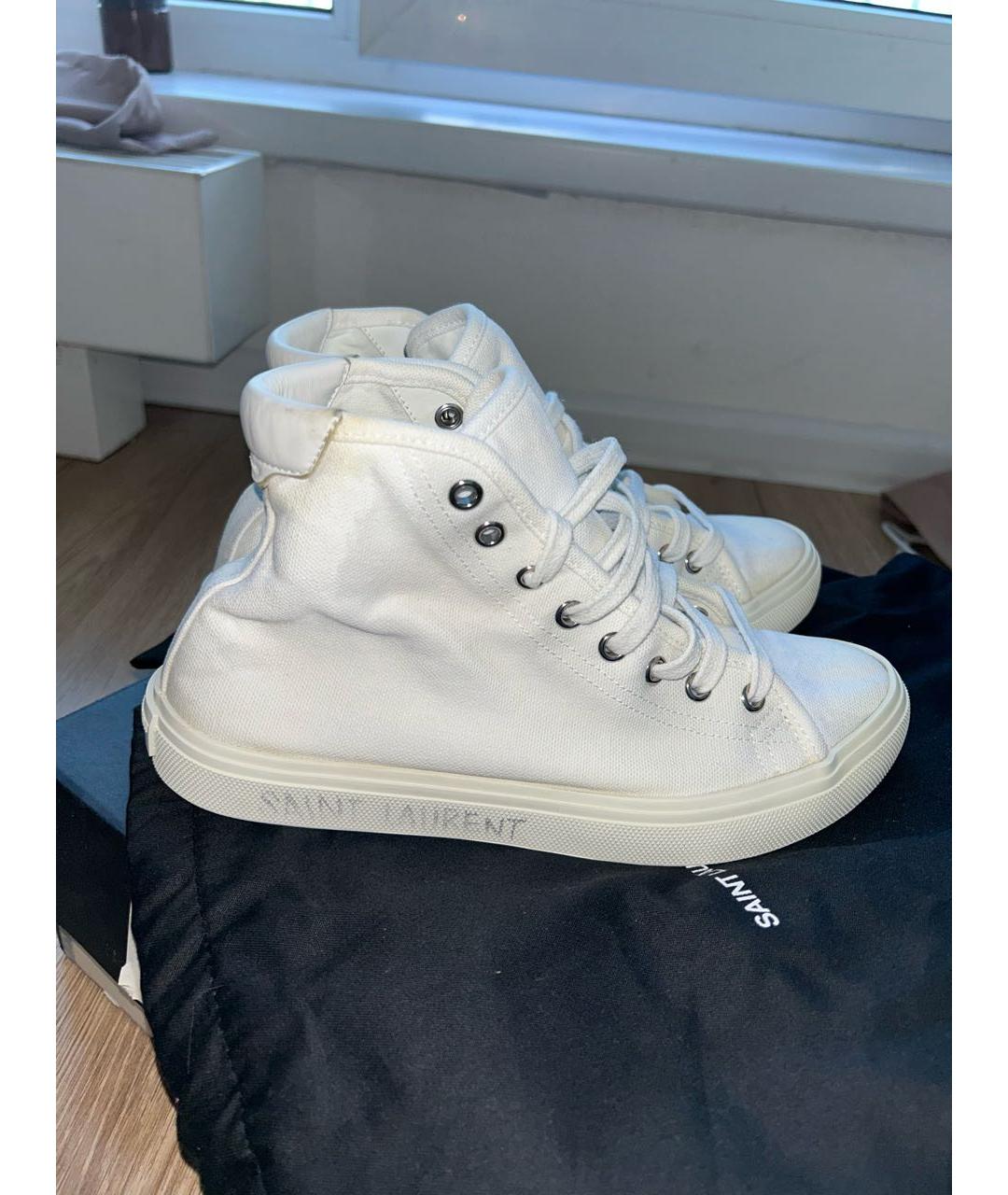 SAINT LAURENT Белые текстильные кеды, фото 5