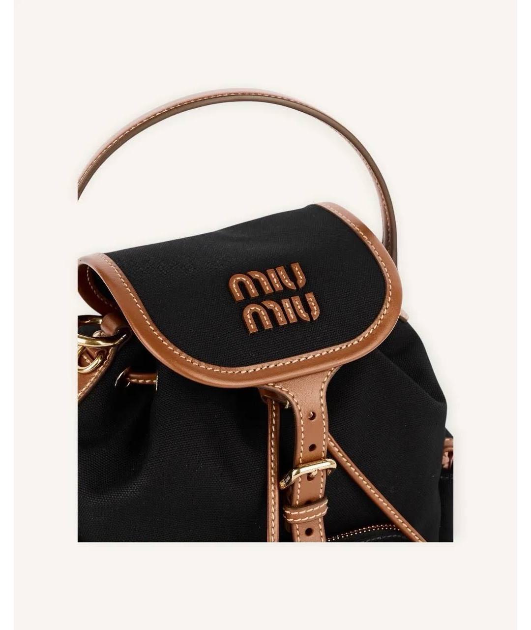 MIU MIU Черный рюкзак из канвы, фото 4